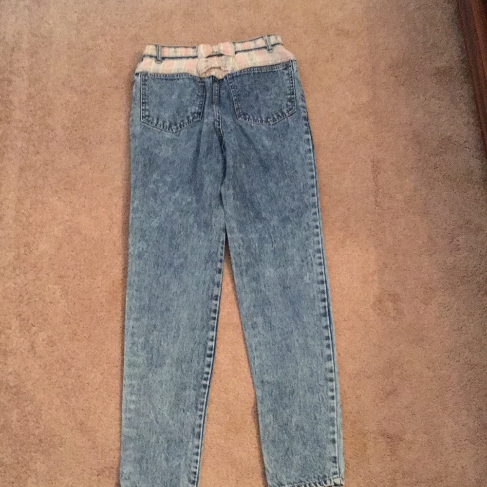 Vintage white wash high waisted jeans